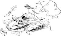 HOOD AND WINDSHIELD ASSEMBLY