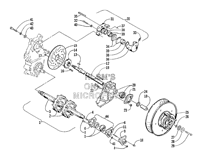 DRIVE TRAIN SHAFTS AND BRAKE ASSEMBLIES