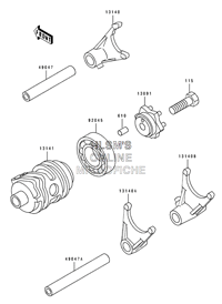 GEAR CHANGE DRUM W/ SHIFT FORK(S)