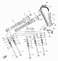 VALVE W/ CAM SHAFTS AND CHAIN