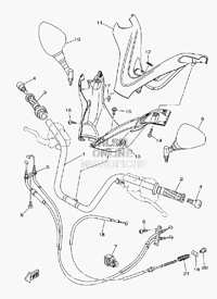 HANDLEBAR W/ CABLES - MIRRORS